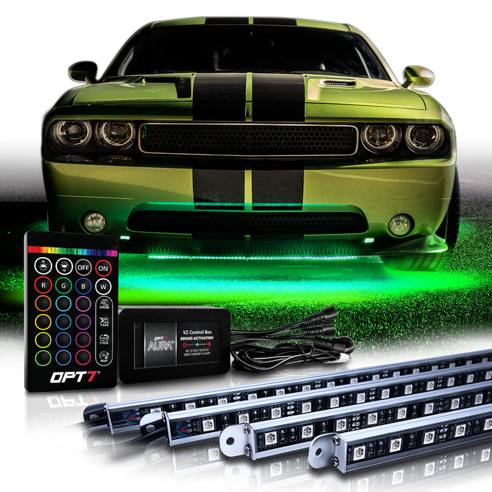 AURA Car LED Aluminum Underglow Lighting Kit - Wireless Remote Control Full Color Spectrum