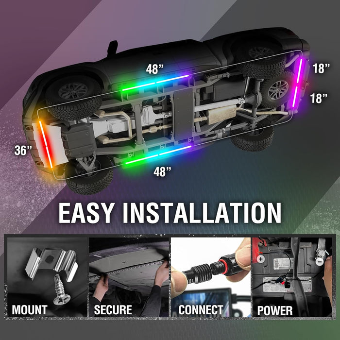 AURA LED Aluminum Underglow DreamColor Lighting Kit w-Remote