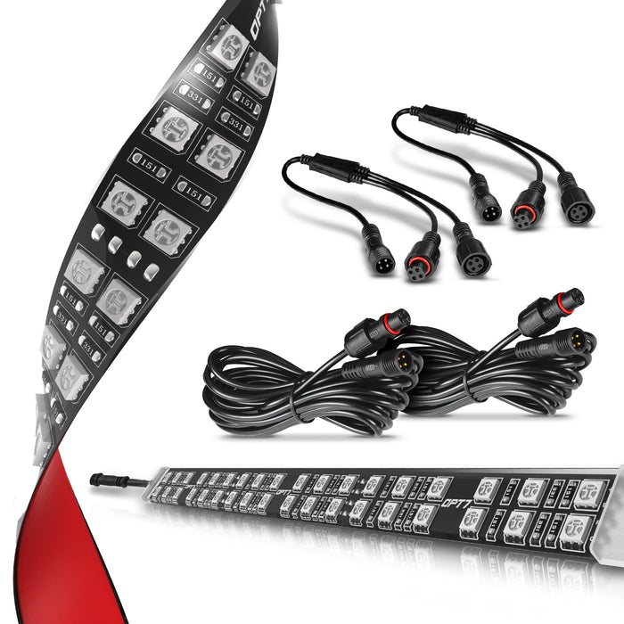 AURA LED Expansion Pack - (2) 12-Inch Strips Double Row with Splitters & Extensions