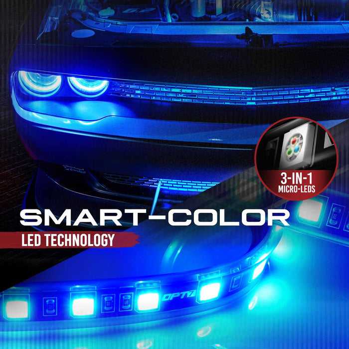 AURA LED Expansion Pack - (2) 12-Inch Strips Flat Connector with Splitters & Extensions