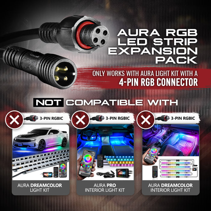 AURA LED Expansion Pack - (2) 24-Inch Strips with Splitters & Extensions
