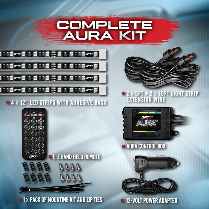AURA LED Interior Ambient Lighting Kit - Remote Control Full Color Spectrum