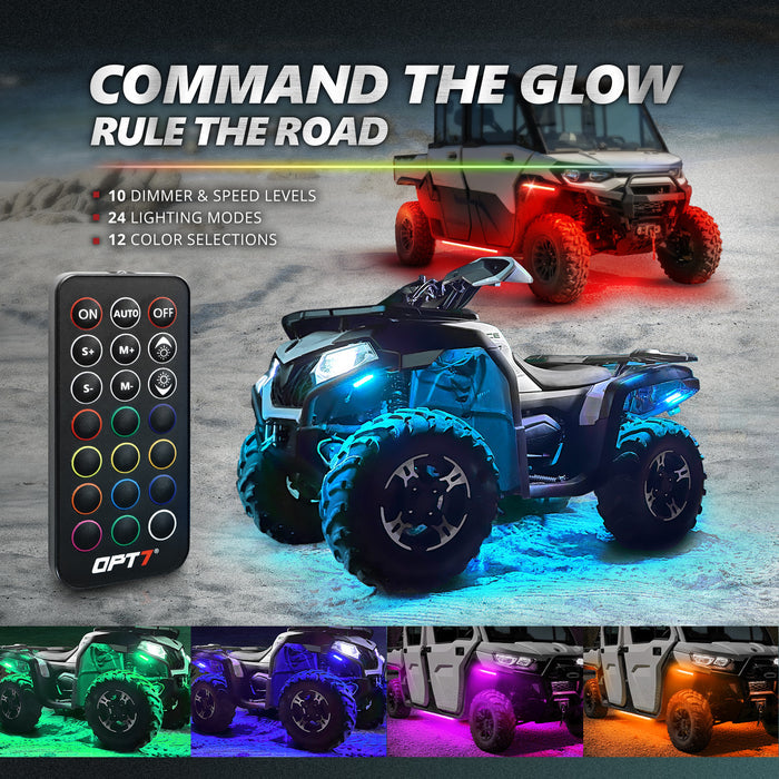 AURA PRO ATV-UTV Underbody Glow LED Lighting Kit - Bluetooth Enabled APP - Full Color Spectrum