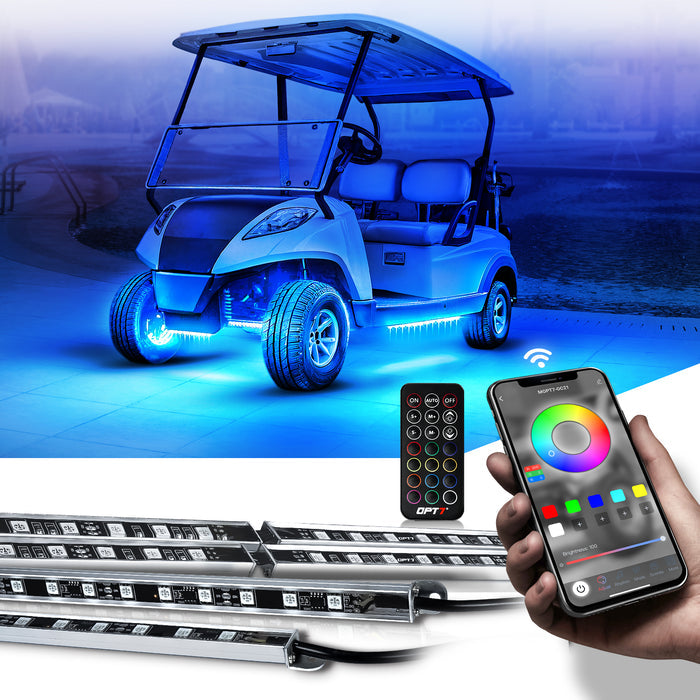 AURA PRO Golf Cart Aluminum Underbody Glow LED Lighting Kit Bluetooth APP and Remote Control