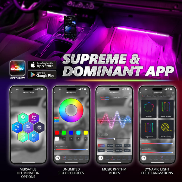 AURA PRO LED Triple Bundle for Dodge Challenger 08-23 ( Halo + Interior + Underglow ) - Bluetooth APP and Remote Controlled