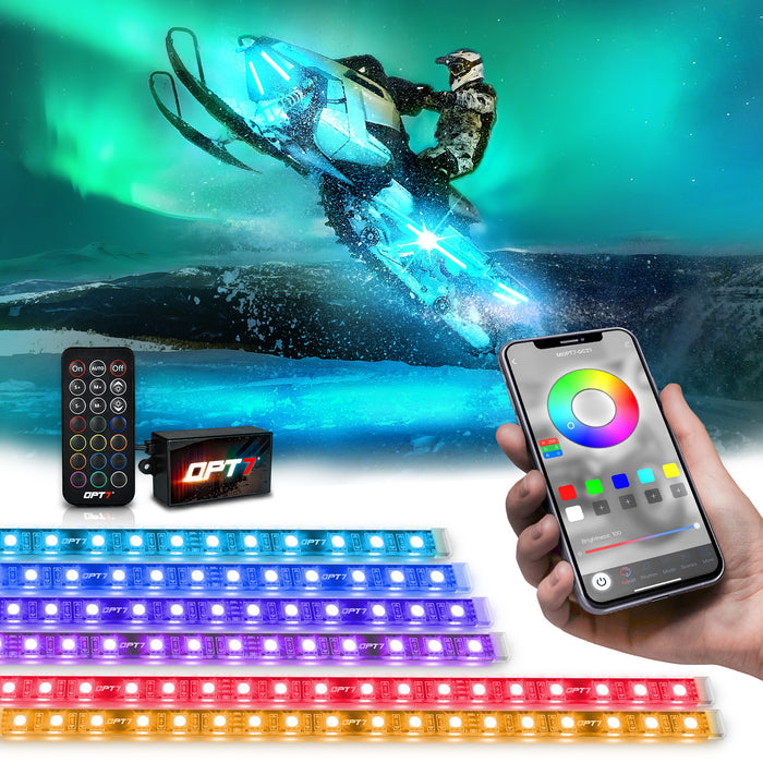 AURA PRO Snowmobile Underbody Glow LED Lighting Kit - Bluetooth Enabled APP - Full Color Spectrum
