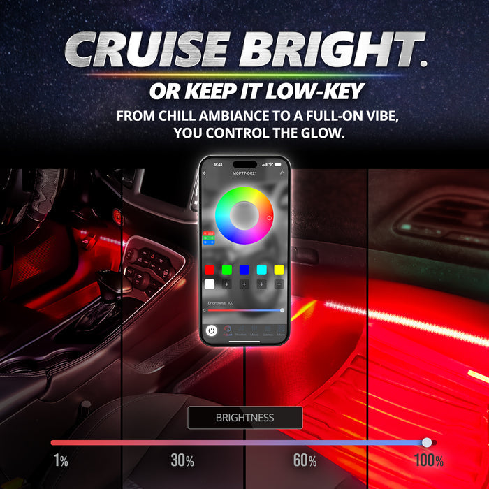 AURA PRO Under The Hood Bundle ( Interior LED Kit + Engine bay LED Kit + Grille LED Kit ) - Bluetooth Enabled APP