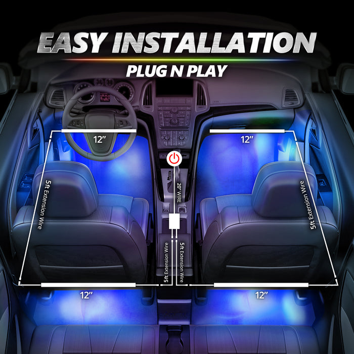 AURA PRO Under The Hood Bundle ( Interior LED Kit + Engine bay LED Kit + Grille LED Kit ) - Bluetooth Enabled APP