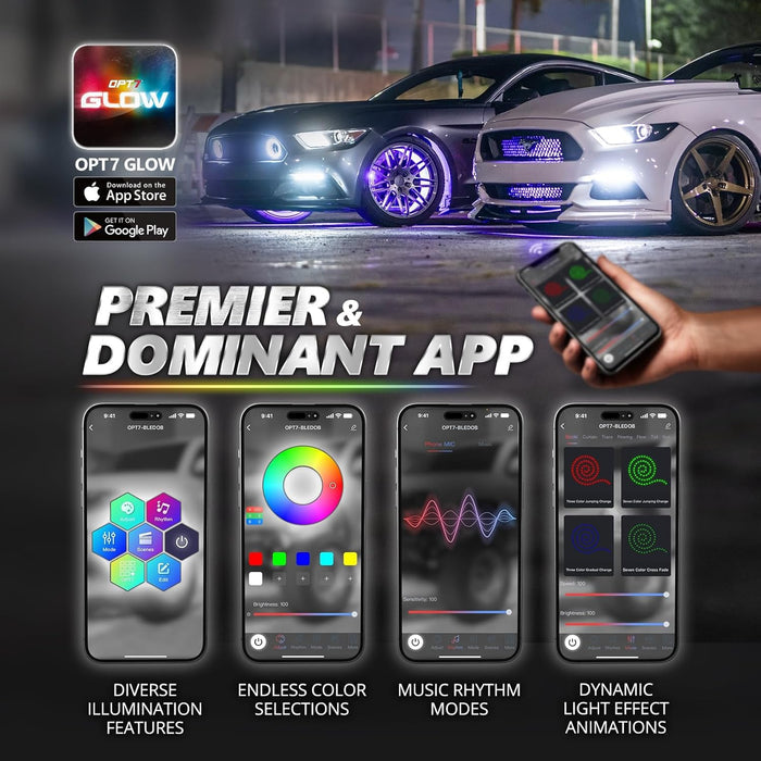 AURA PRO Under The Hood Bundle ( Interior LED Kit + Engine bay LED Kit + Grille LED Kit ) - Bluetooth Enabled APP