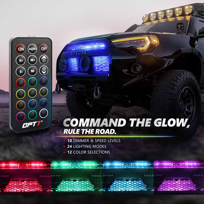 AURA PRO Under The Hood Bundle ( Interior LED Kit + Engine bay LED Kit + Grille LED Kit ) - Bluetooth Enabled APP