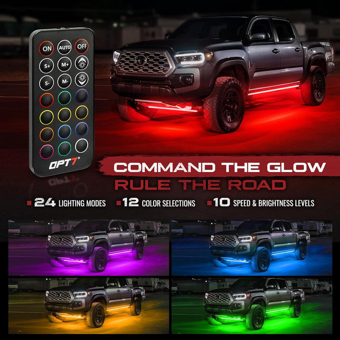 AURA Truck LED Aluminum Underglow Lighting Kit - Wireless Remote Control Full Color Spectrum