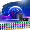 AURA Wheel Well LED Lighting Kit 24-Inch Multi-Color Strips x 4 - Remote Control Full Color Spectrum