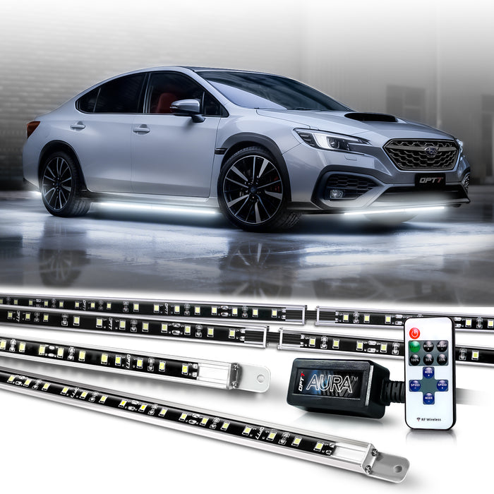 AURA White LED Aluminum Underglow Lighting Kit