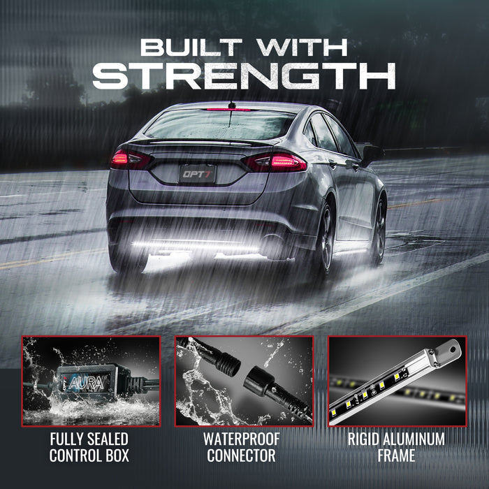 AURA White LED Aluminum Underglow Lighting Kit