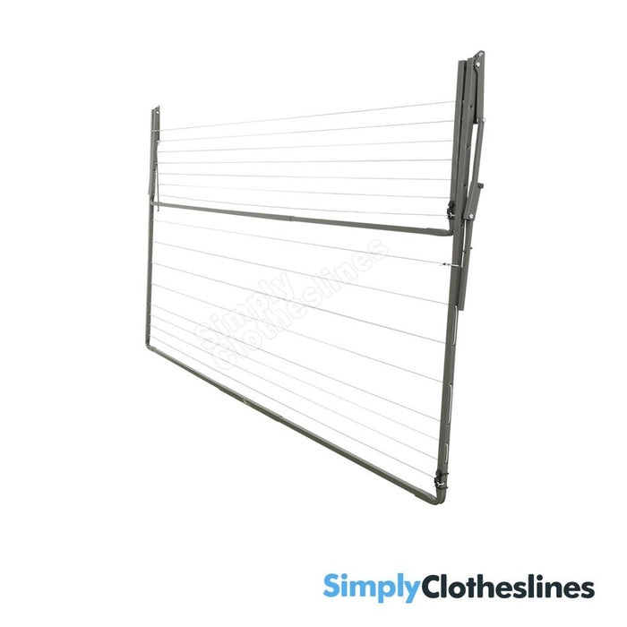Austral Add-A-Line fold down clothesline shown in the folded flat position against a white background.