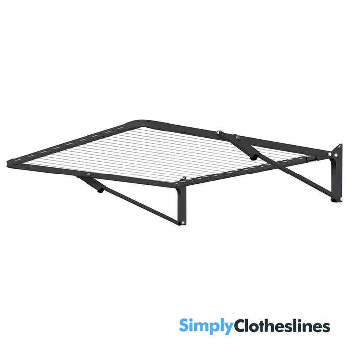 Austral Balcony Line clothesline in the colour woodland grey shown fully extended.