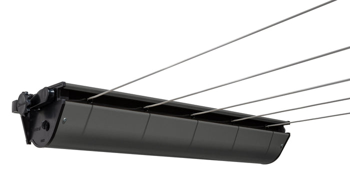 Close-up view of the Austral Retractaway cabinet in the Monument colour with lines extended.