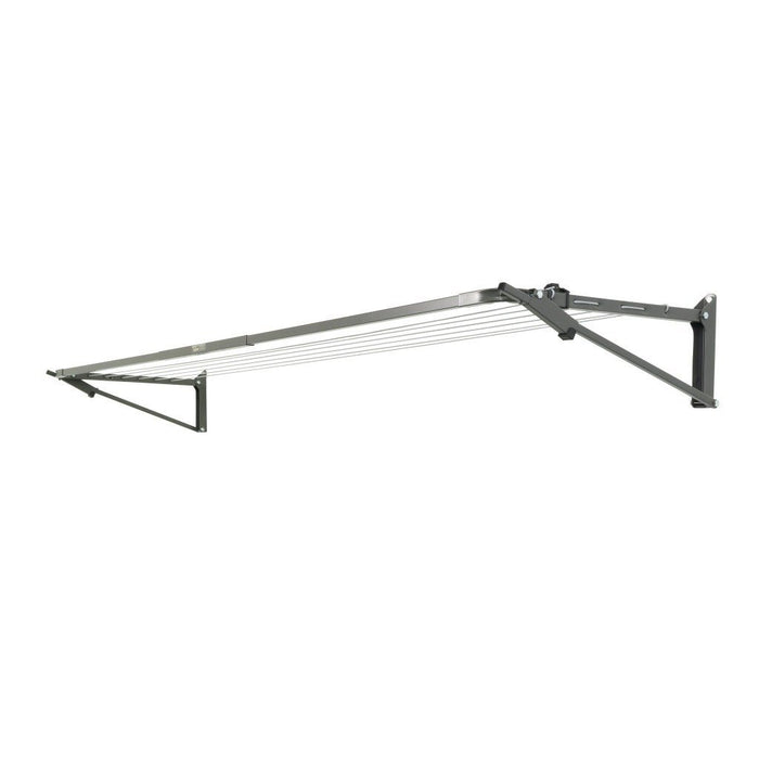 Austral Slenderline 16 fold down clothesline, Woodland Grey Colour, fully extended against a white background.