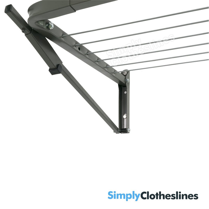 Detailed view of the heavy-duty wall bracket and corner frame and strut of the Austral Slenderline.