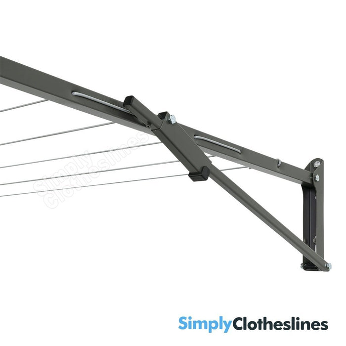 Detailed view of the heavy-duty wall bracket and corner frame and strut of the Austral Fold Down.