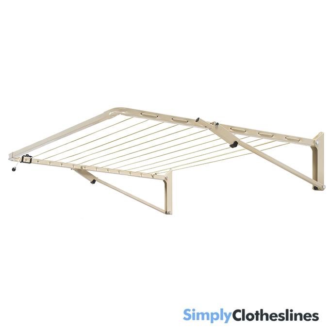 Austral Clothesline in the Classic Cream colour shown in the fully open position.