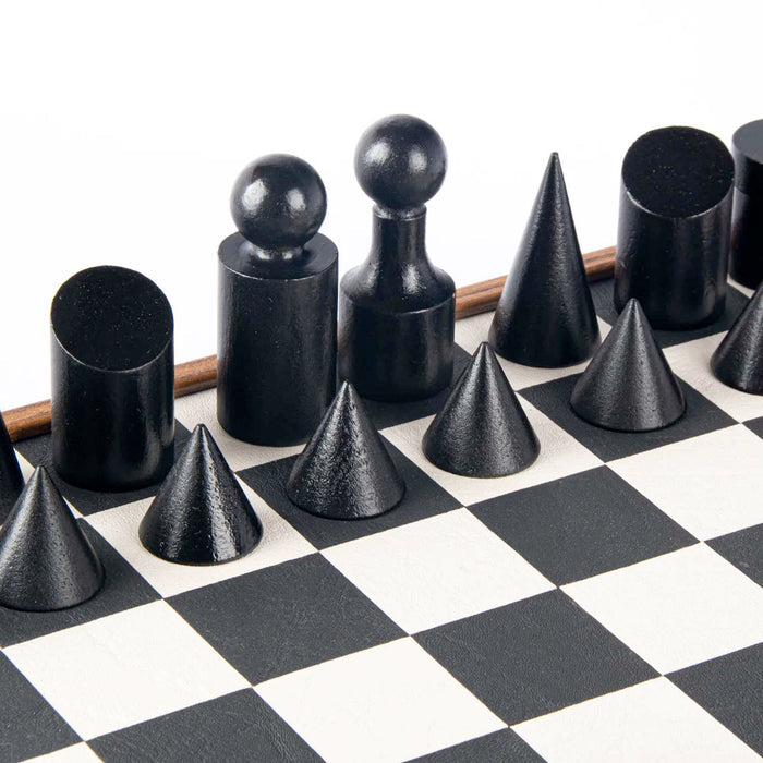 Bauhaus Style Black & White Chess Set