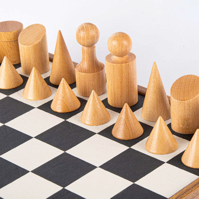 Bauhaus Style Black & White Chess Set