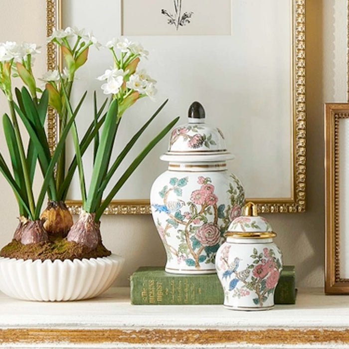 Bird Ginger Jar - 11" Tall