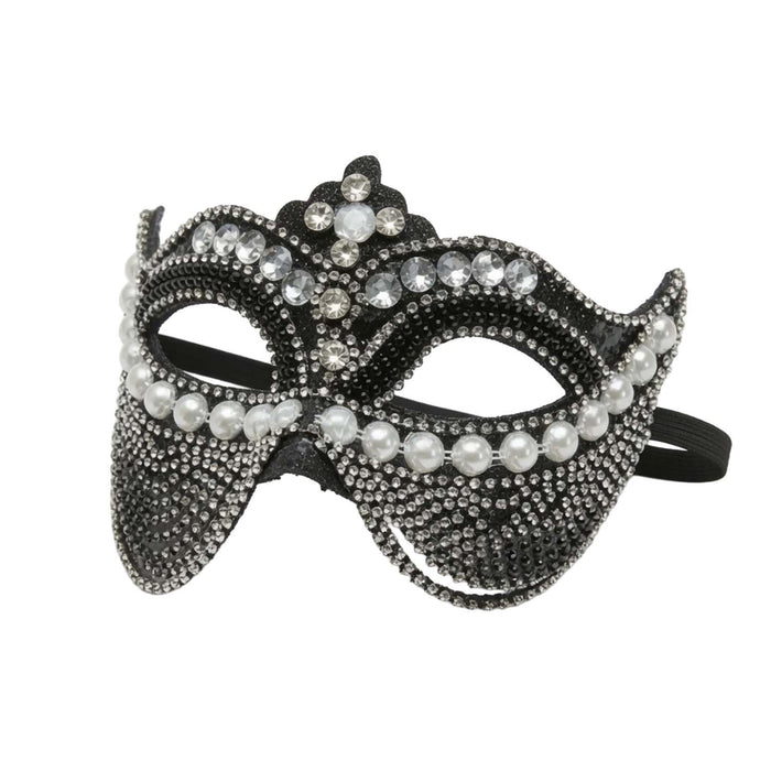 Black Jeweled Half Mask from the 2026 Moonlight Masquerade Halloween collection at Roger's Gardens