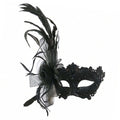 Black Lace Feather Mask