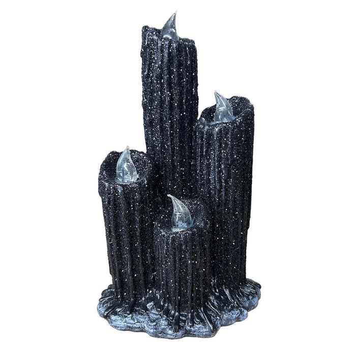 Black Melting Candles with LED Lighting - 9" Tall from the 2026 Moonlight Masquerade Halloween collection at Roger's Gardens