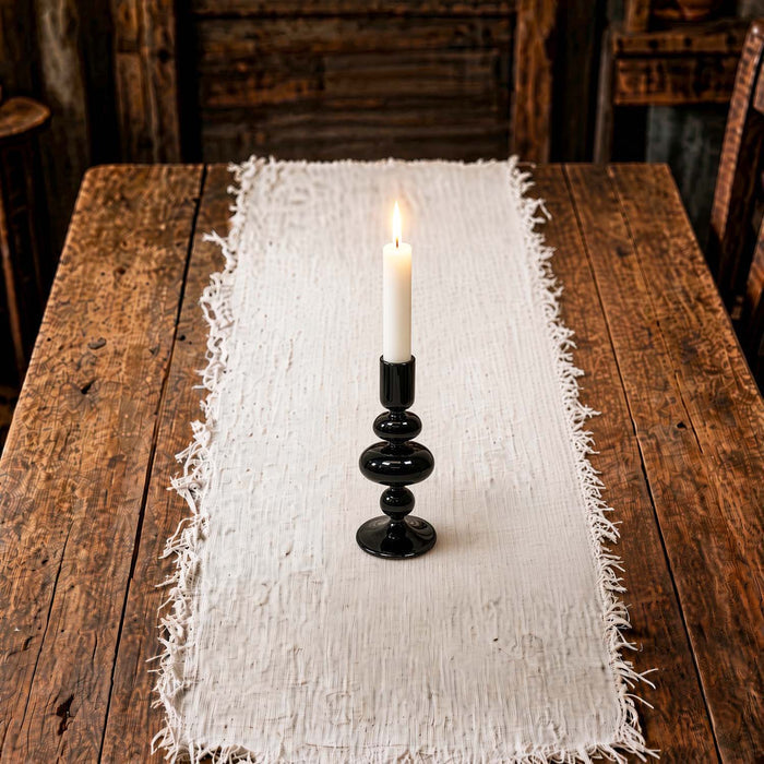 Black Orb Candle Holder - 9" Tall