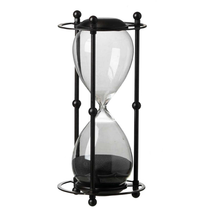 Black Sand Hour Glass - 13" Tall from the 2026 Moonlight Masquerade Halloween collection at Roger's Gardens