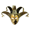 Black & White Venetian Jester Mask from the 2026 Moonlight Masquerade Halloween collection at Roger's Gardens