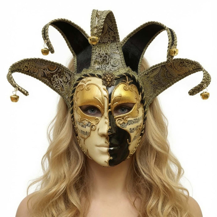 Black & White Venetian Jester Mask