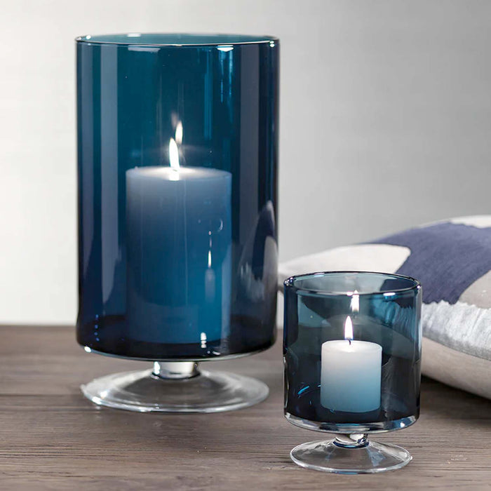 Blue Algave Vase with Base - Large