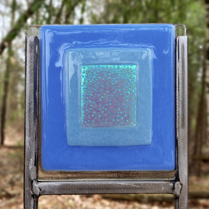 Blue Dichroic Garden Stake