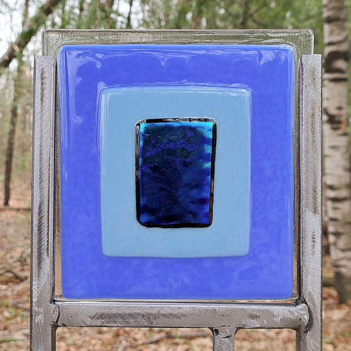 Blue Dichroic Garden Stake