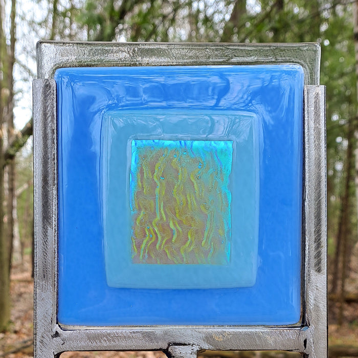 Blue Dichroic Garden Stake