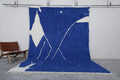 Blue & white Moroccan wool rug - Custom handwoven rug