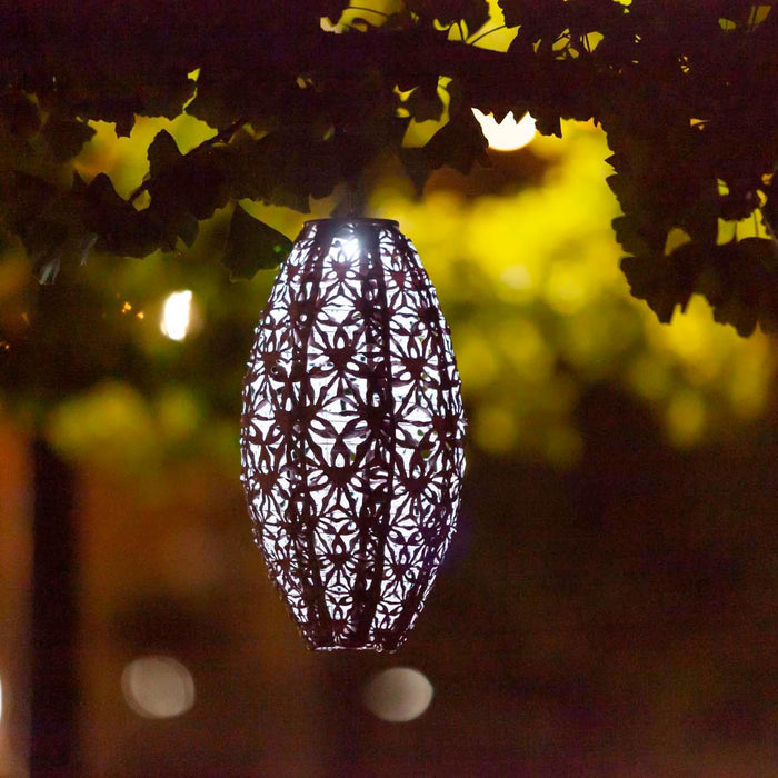 Blush Solar Pod Lantern - 15" - Roger's Gardens