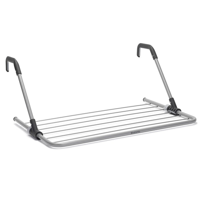 Brabantia 4.5m Hanging Drying Rack viewed from the side against a white background.