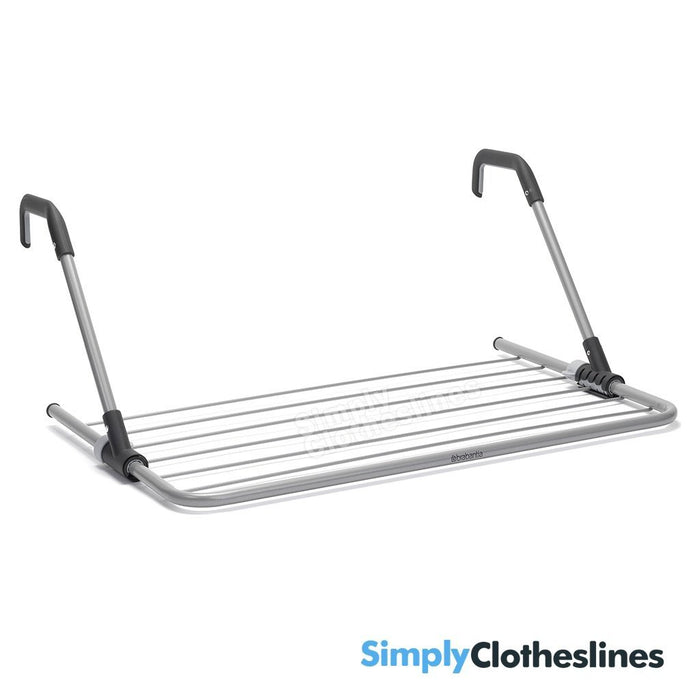 Angled perspective of the over the door drying rack showing the protective non-slip coating on the door hooks.