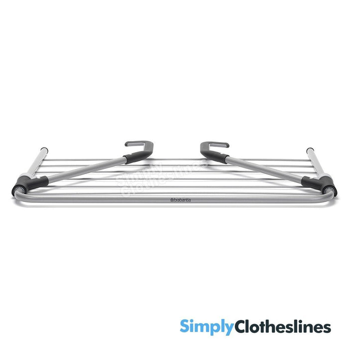Brabantia over the door drying rack folded flat for compact storage.