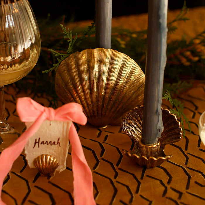 Brass Scarlett Candle Holder - 5" Tall