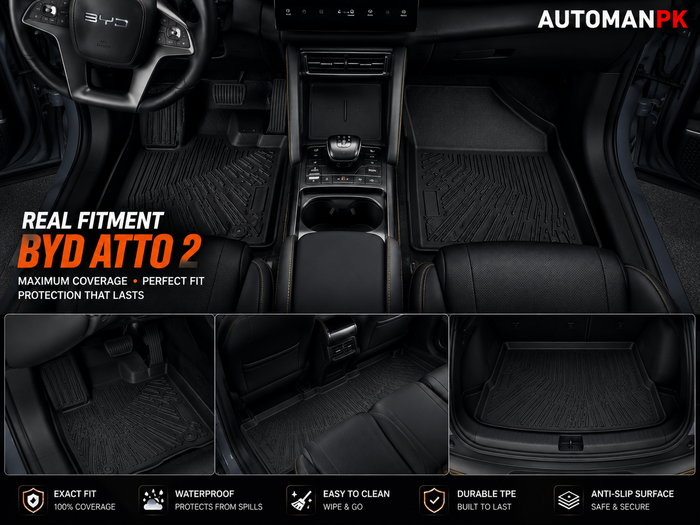 BYD Atto 2 TPE Floor Mats – Waterproof | Anti-Slip | Custom Fit
