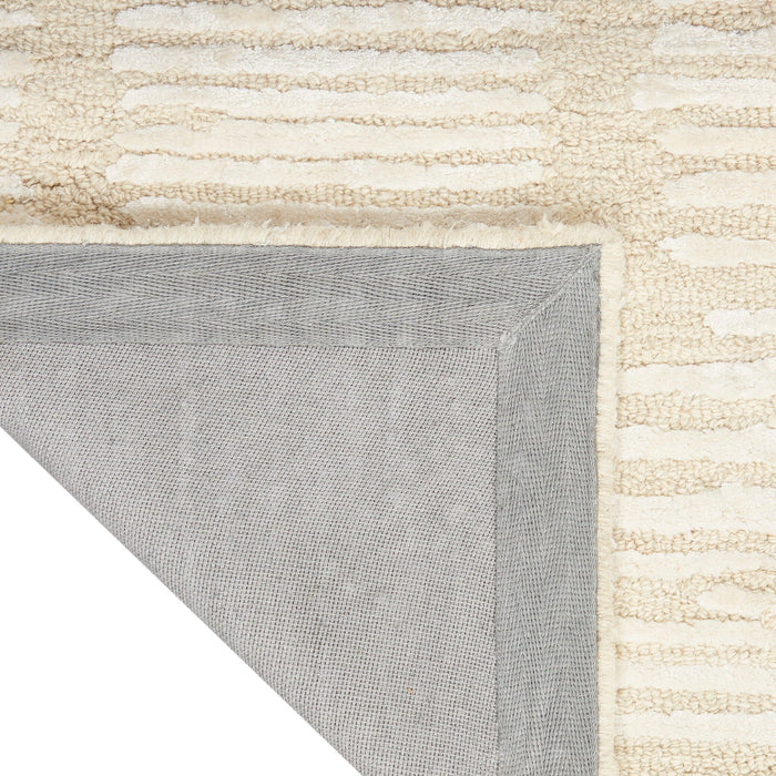 Calvin Klein Ck010 Linear 3'9" x 5'9" Ivory Modern Indoor Rug Rug Calvin Klein
