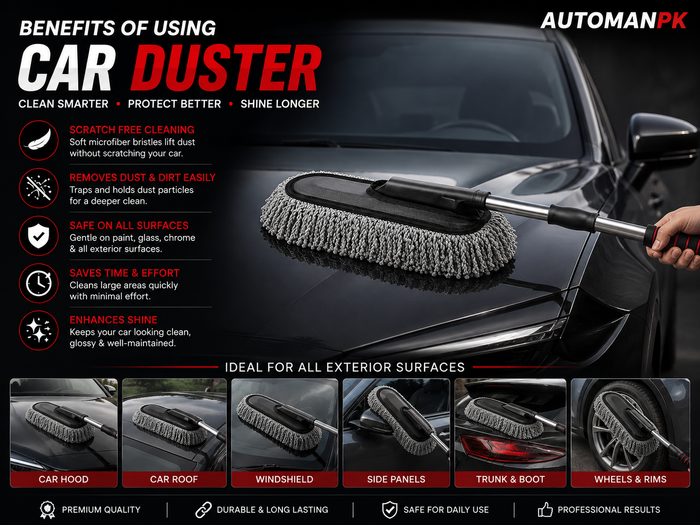 Car Duster Exterior – Quick Dust Removal | Scratch-Free | All Car Surfaces