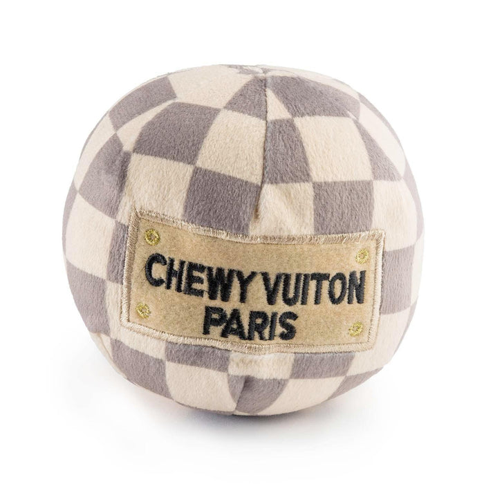 Checker Chewy Vuiton Ball Pet Toy - 4" Wide - Roger's Gardens