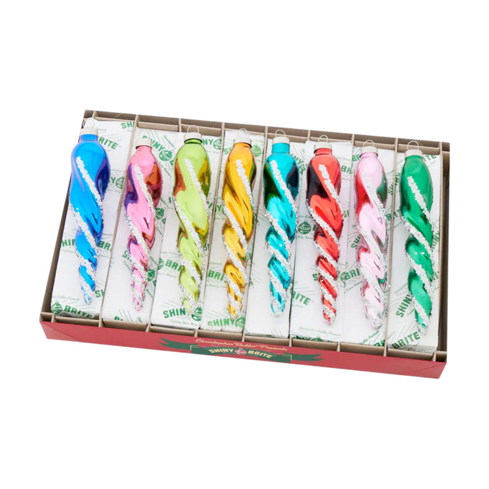 Confetti 8 6" Glass Icicles